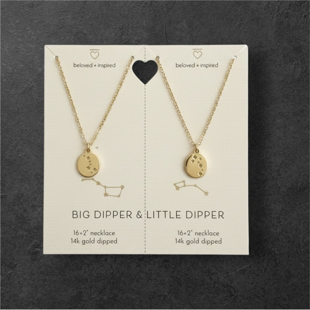 NWT beloved + inspired Big Dipper Little Dipper Necklace Set Mother Daughter